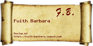 Fuith Barbara névjegykártya