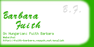 barbara fuith business card